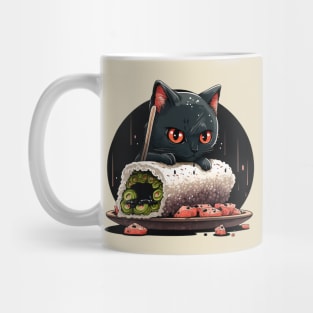 Cat Making Sushi Mug